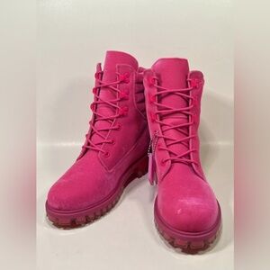Size 8.5 - Women’s Timberland X Jimmy Choo 8” Pink Puffer Boot A61CY Men’s 7